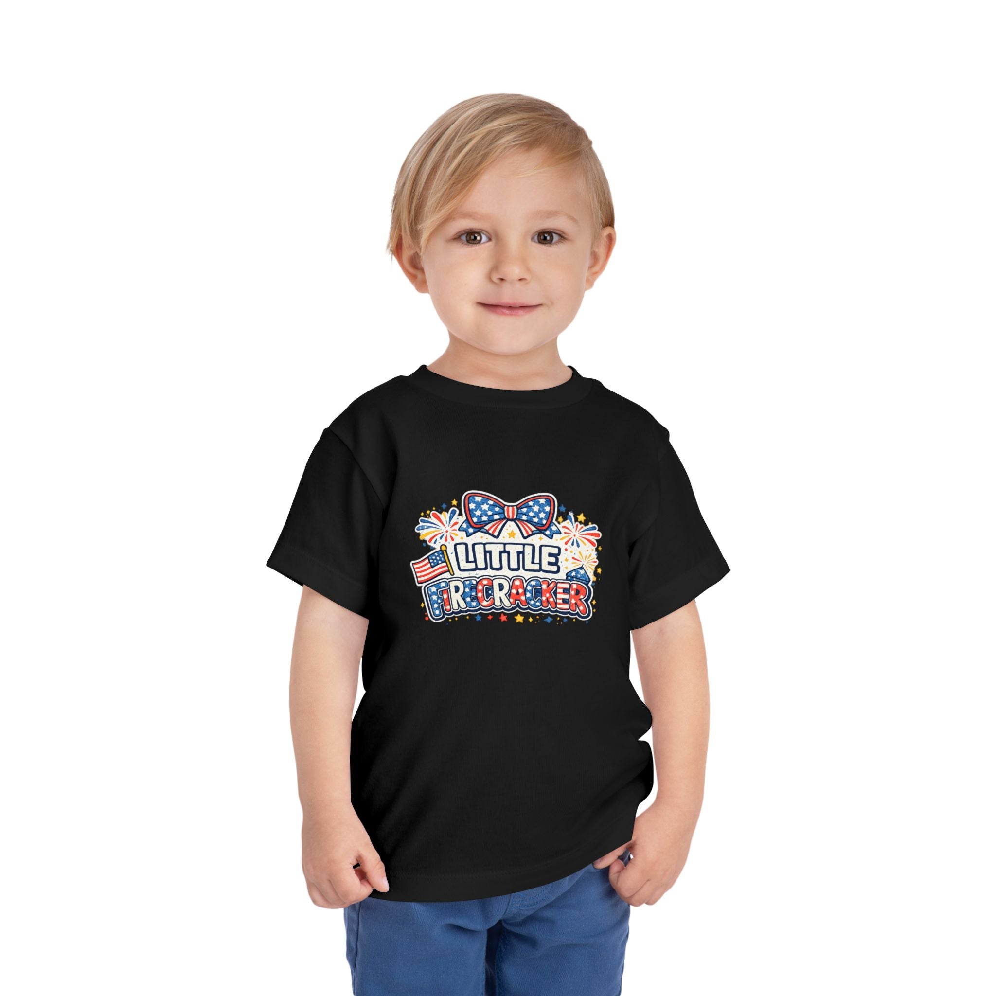 Toddler Tee — "Little Firecracker" Patriotic Fourth of July Kids Shirt
