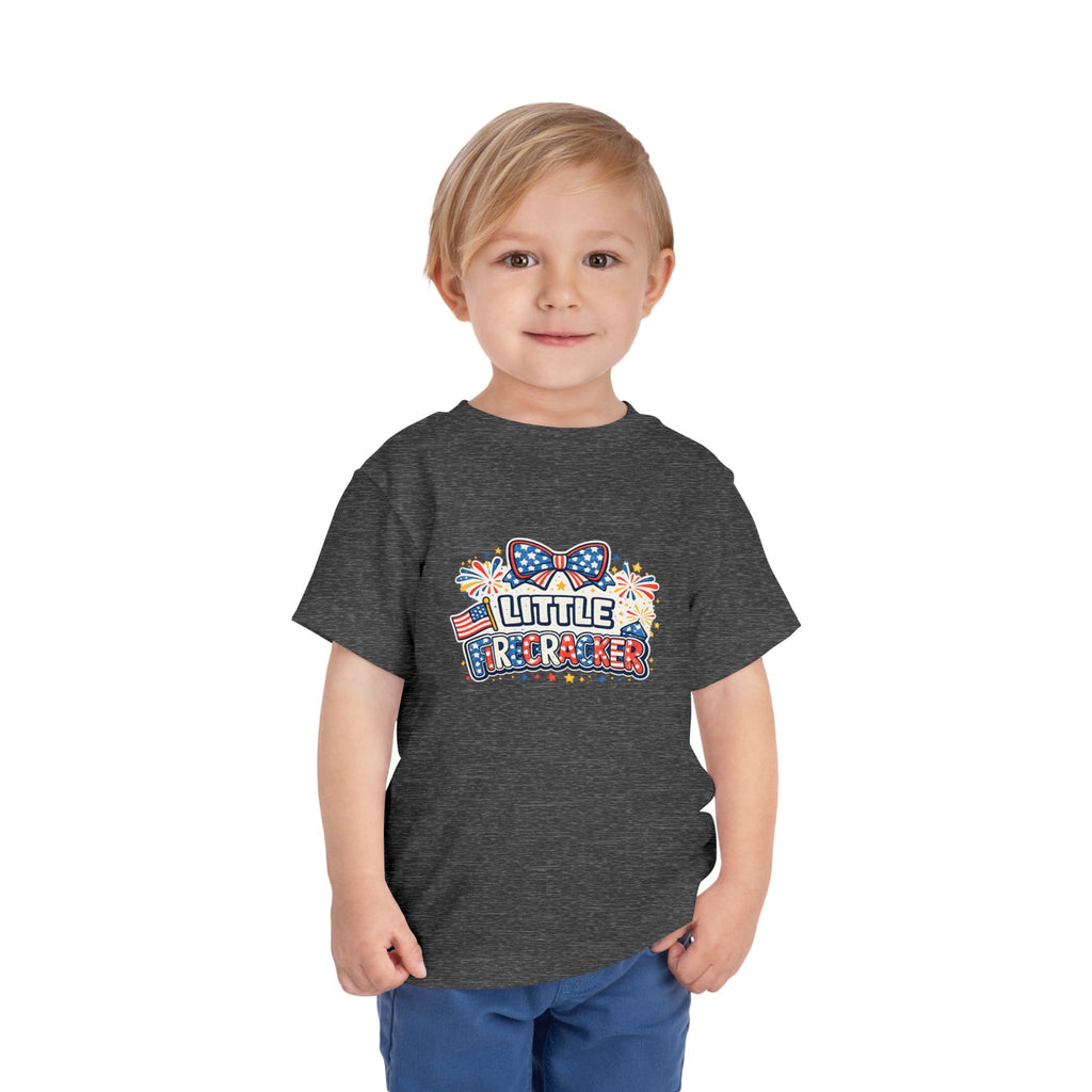 Toddler Tee — "Little Firecracker" Patriotic Fourth of July Kids Shirt