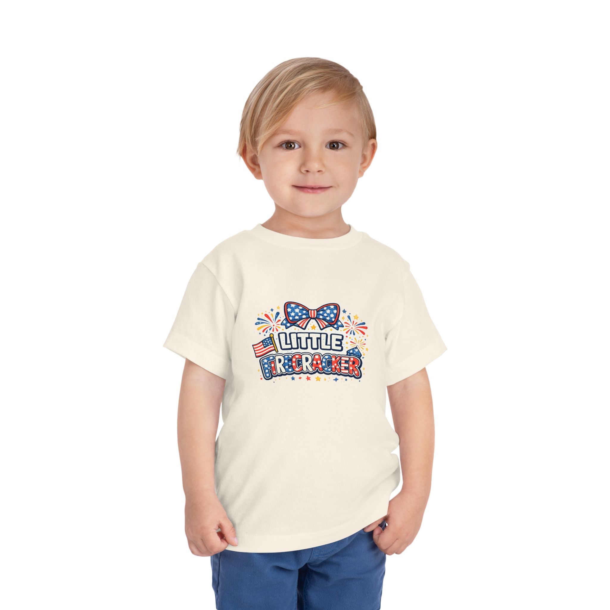Toddler Tee — "Little Firecracker" Patriotic Fourth of July Kids Shirt
