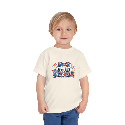 Toddler Tee — "Little Firecracker" Patriotic Fourth of July Kids Shirt