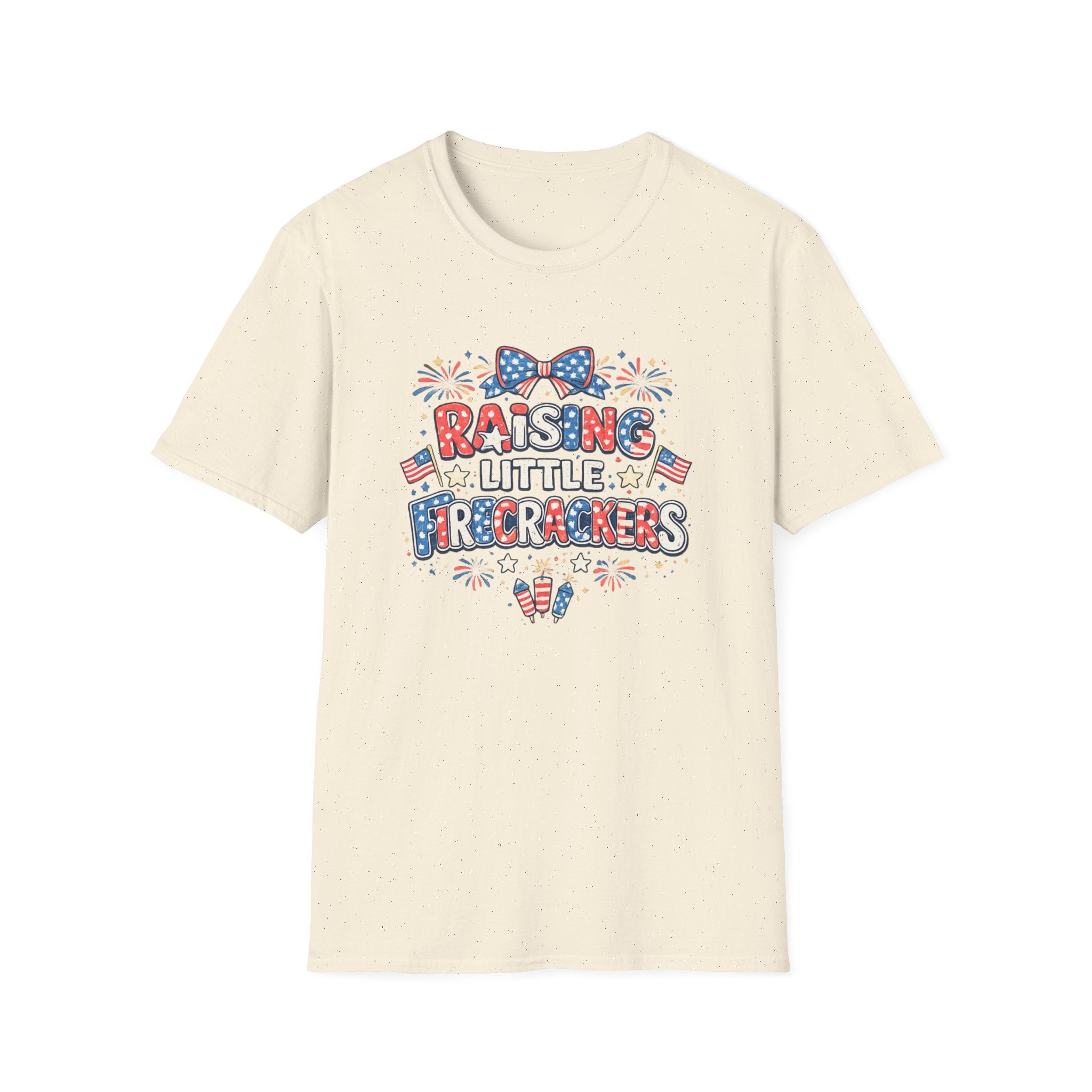 T-Shirt — "Raising Little Firecrackers" Patriotic Kids Mom 4th of July Tee