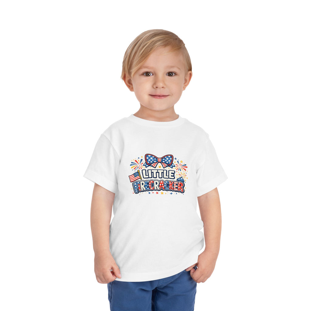 Toddler Tee — "Little Firecracker" Patriotic Fourth of July Kids Shirt
