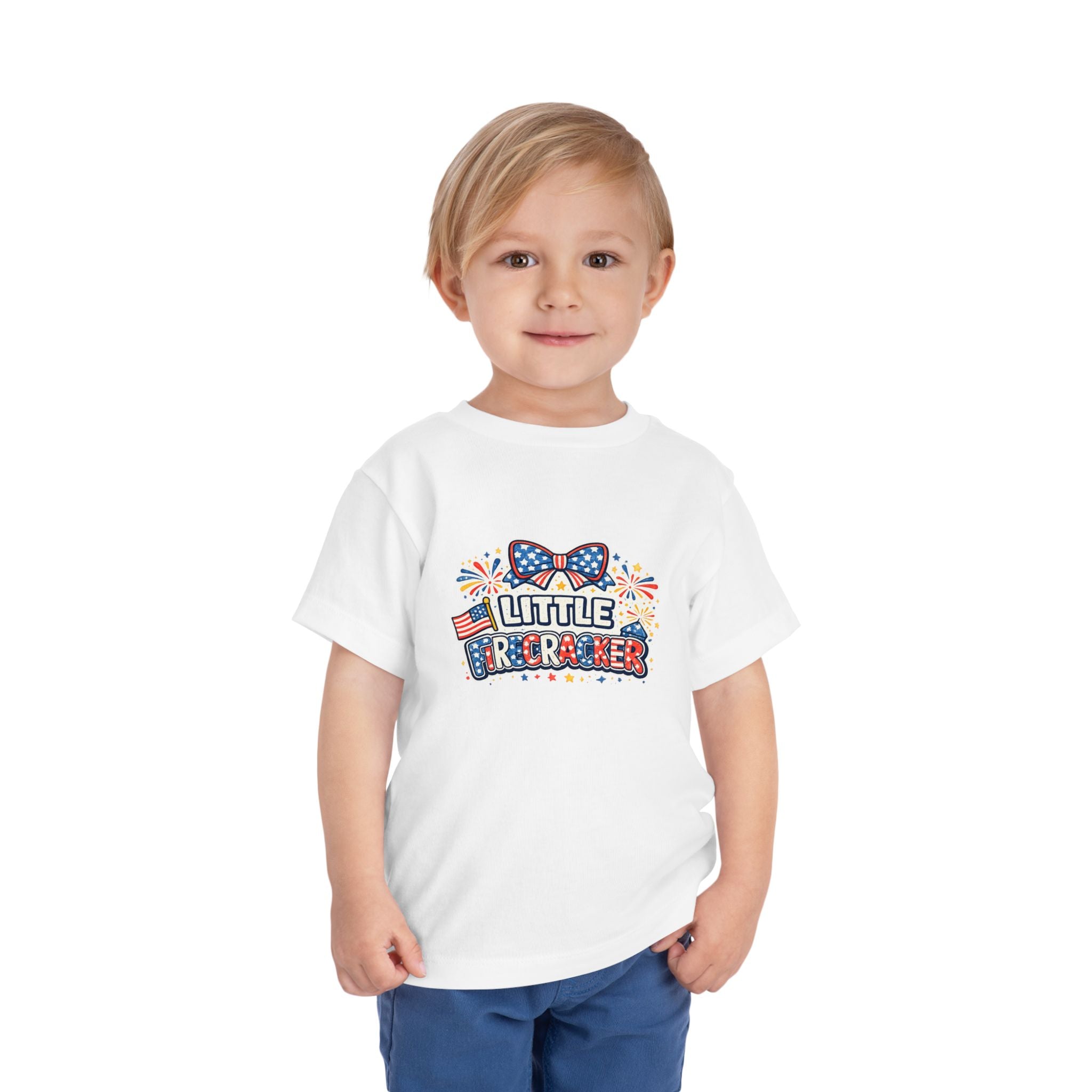 Toddler Tee — "Little Firecracker" Patriotic Fourth of July Kids Shirt