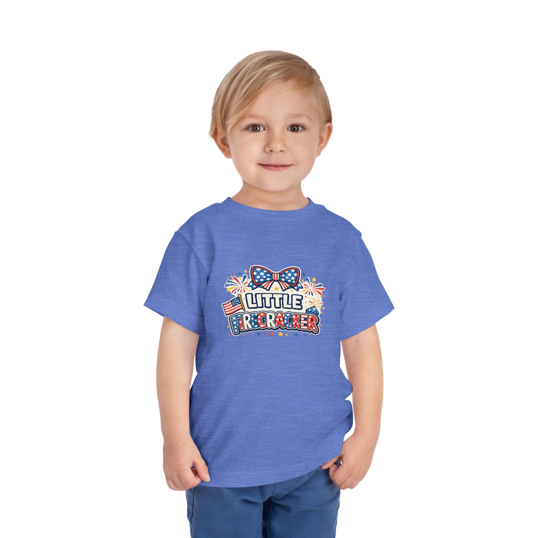 Toddler Tee — "Little Firecracker" Patriotic Fourth of July Kids Shirt